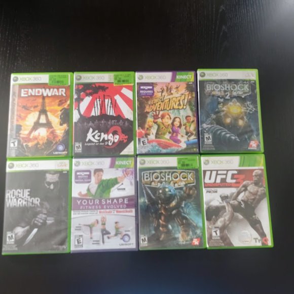 Xbox 360 Console with 2 Controllers, Games, Kinnect, and Cables - Picture 2 of 4